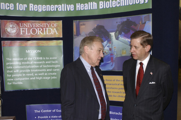 Left: UF Vice President for Research Win Phillips; Right: Donald Sampson, U.S. Assistant Secretary of Commerce for Economic Development